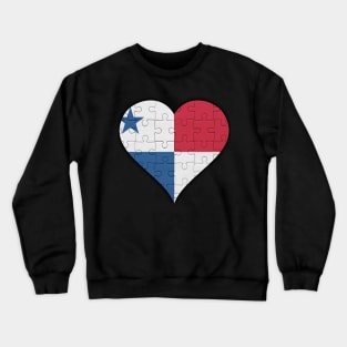 Panamanian Jigsaw Puzzle Heart Design - Gift for Panamanian With Panama Roots Crewneck Sweatshirt